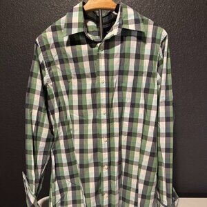 Banana Republic Men’s Checkered Button-Down Shirt – Size Large – 100% Cotton